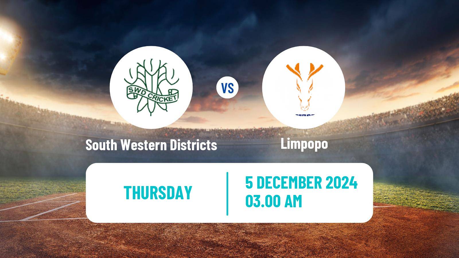 Cricket CSA 4-Day Franchise Series South Western Districts - Limpopo