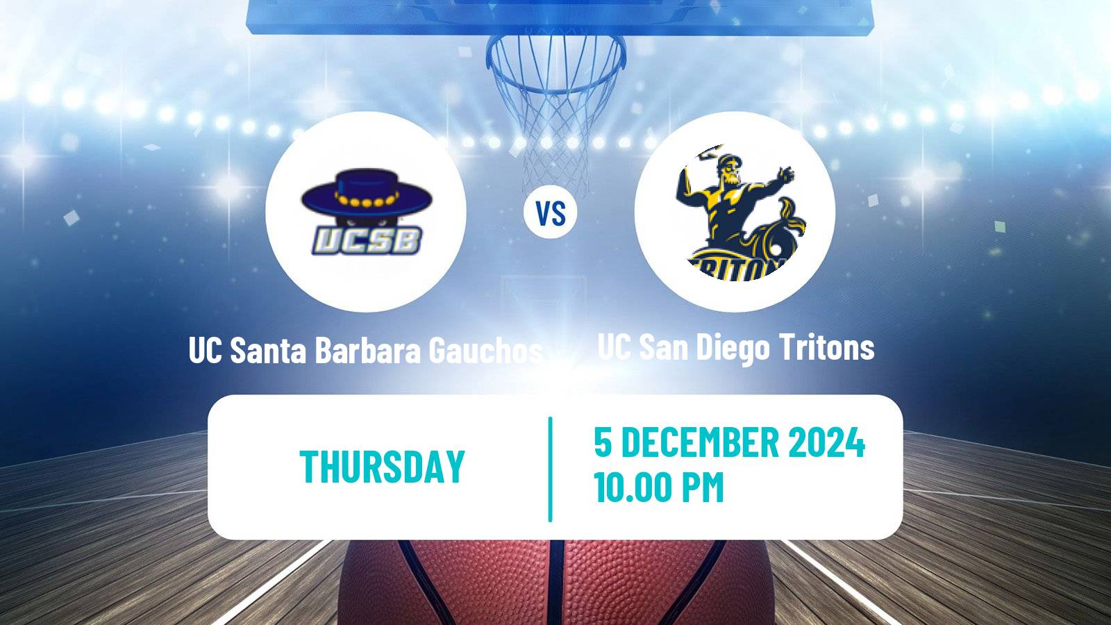 Basketball NCAA College Basketball UC Santa Barbara Gauchos - UC San Diego Tritons