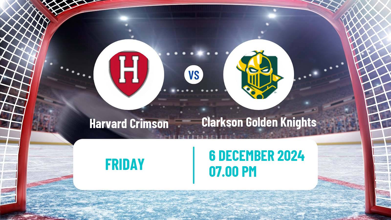 Hockey NCAA Hockey Harvard Crimson - Clarkson Golden Knights