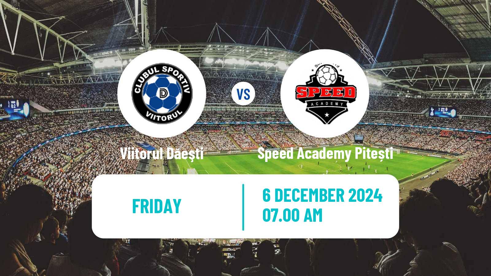 Soccer Romanian Liga 3 - Seria 8 Viitorul Dăeşti - Speed Academy Pitești