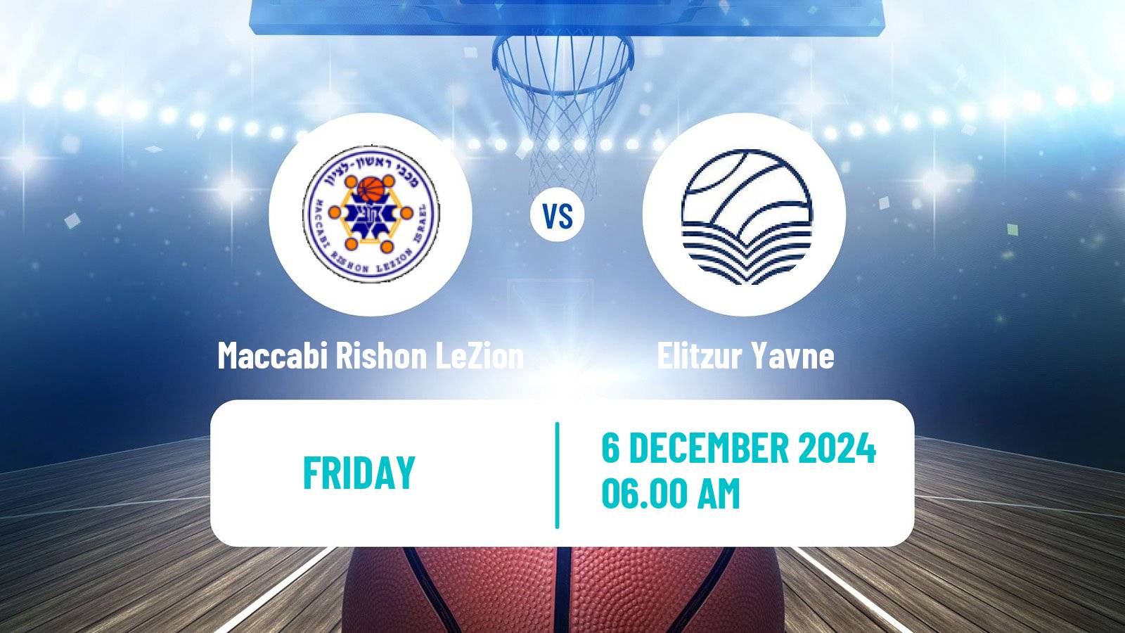 Basketball Israeli Liga Leumit Basketball Maccabi Rishon LeZion - Elitzur Yavne