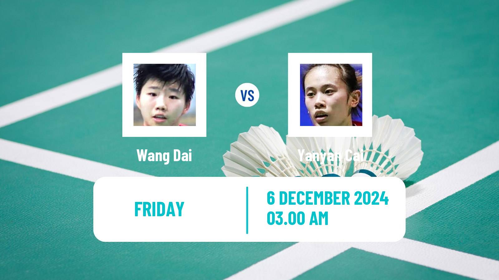 Badminton BWF World Tour Guwahati Masters Women Wang Dai - Yanyan Cai