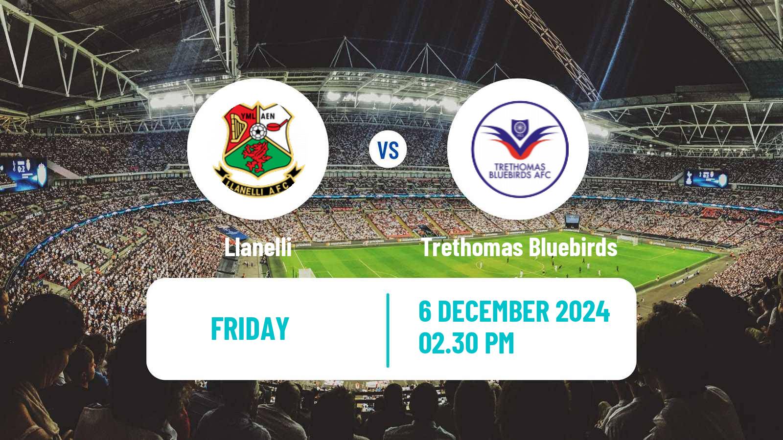 Soccer Welsh Cymru South Llanelli - Trethomas Bluebirds