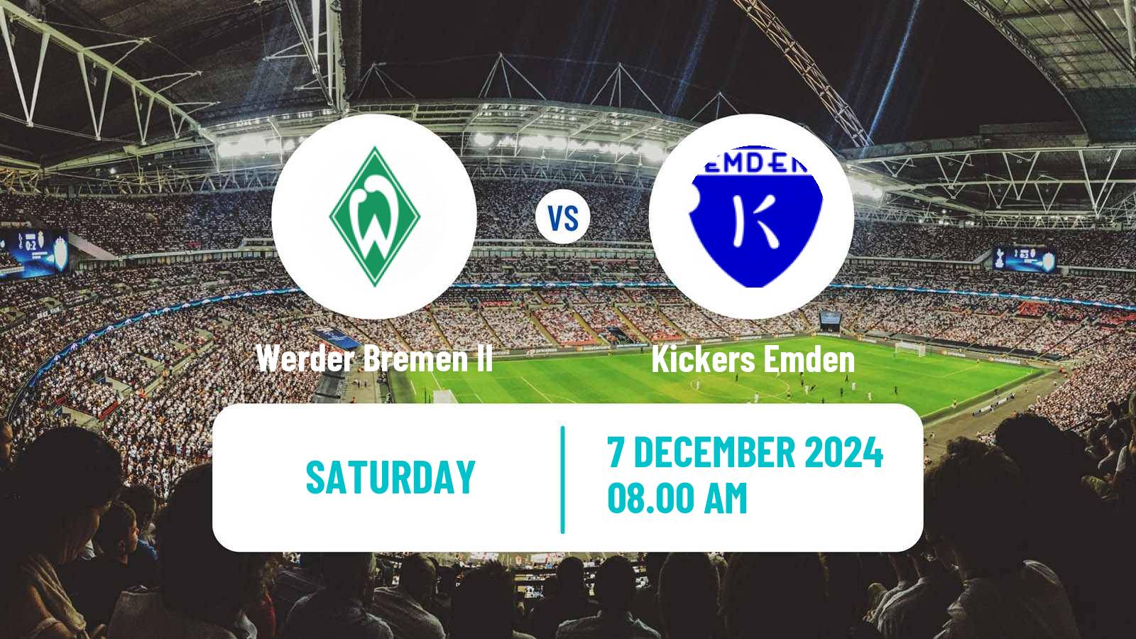 Soccer German Regionalliga North Werder Bremen II - Kickers Emden