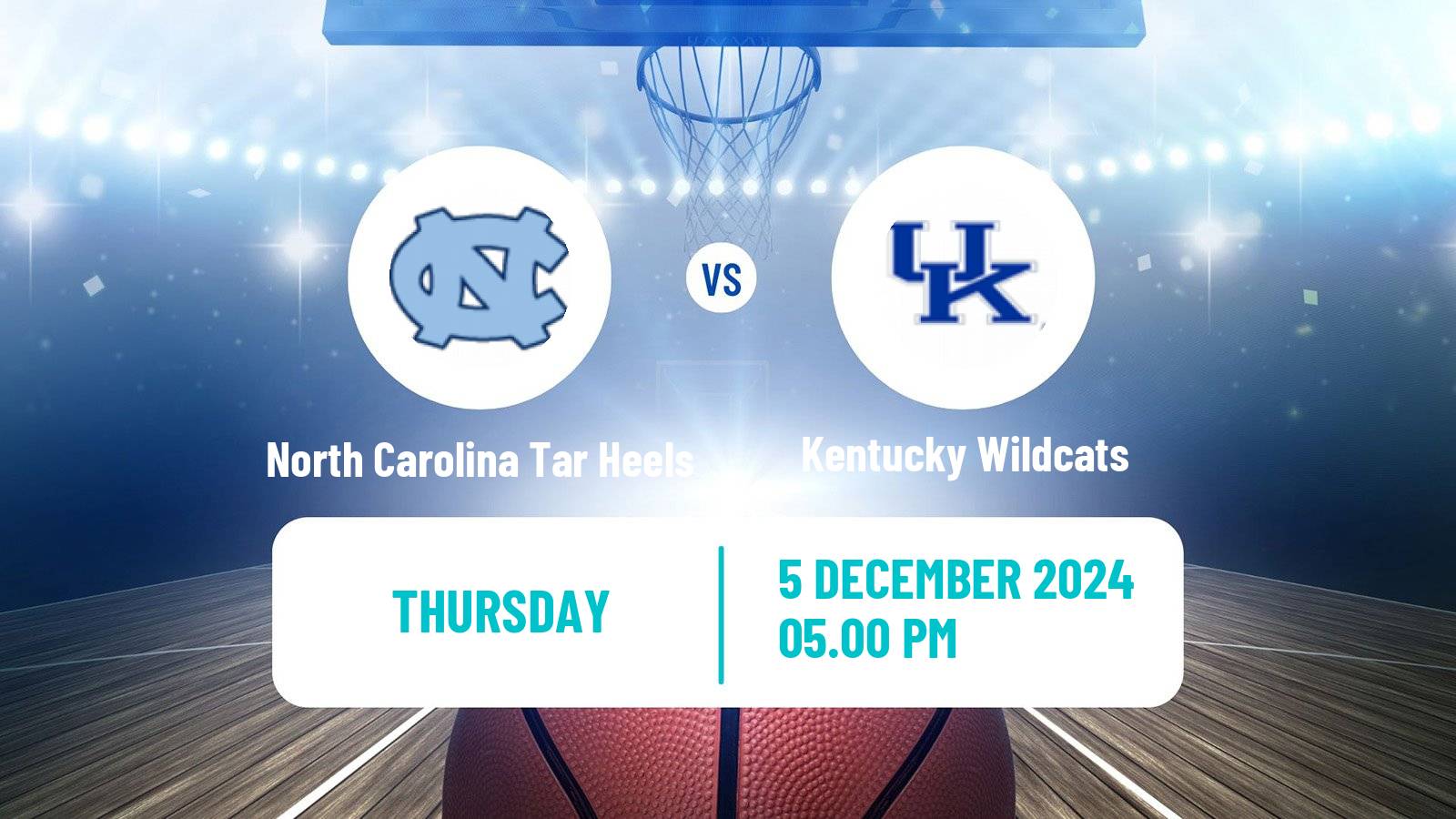 Basketball NCAA College Basketball Women North Carolina Tar Heels - Kentucky Wildcats