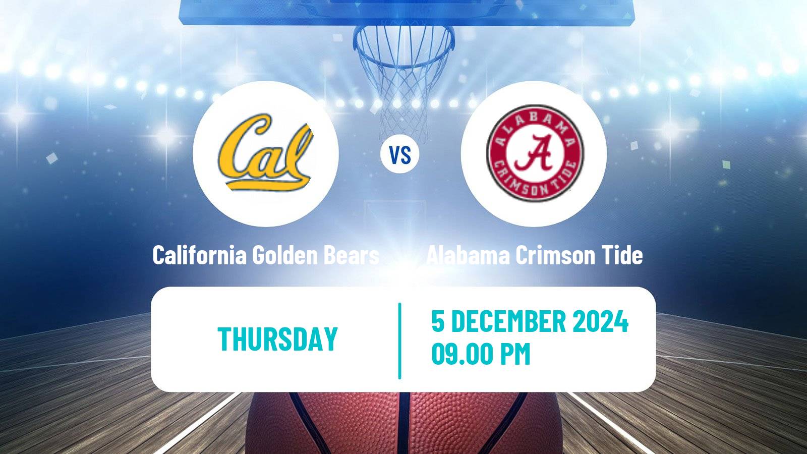 Basketball NCAA College Basketball Women California Golden Bears - Alabama Crimson Tide