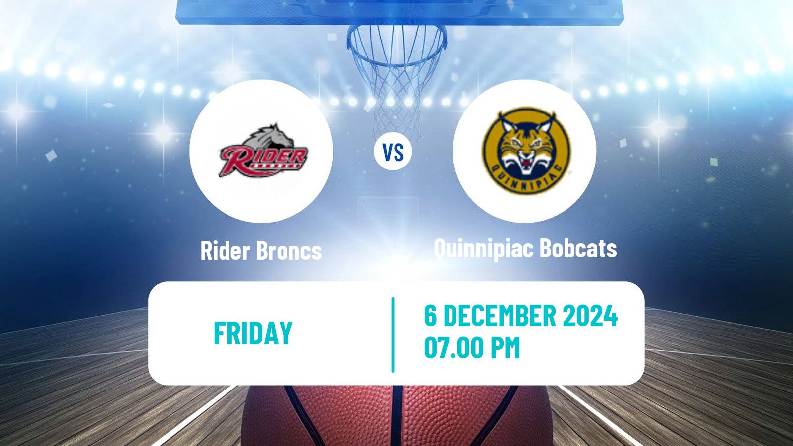 Basketball NCAA College Basketball Rider Broncs - Quinnipiac Bobcats