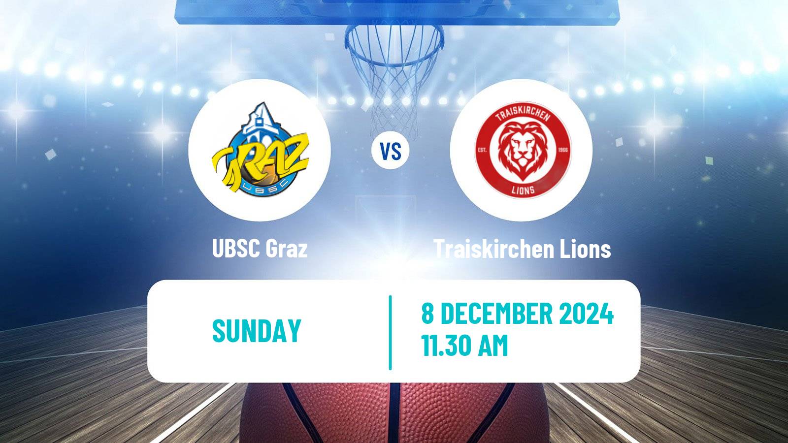 Basketball Austrian Superliga Basketball UBSC Graz - Traiskirchen Lions