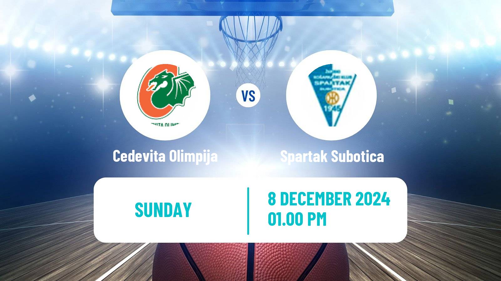 Basketball Adriatic League Cedevita Olimpija - Spartak Subotica