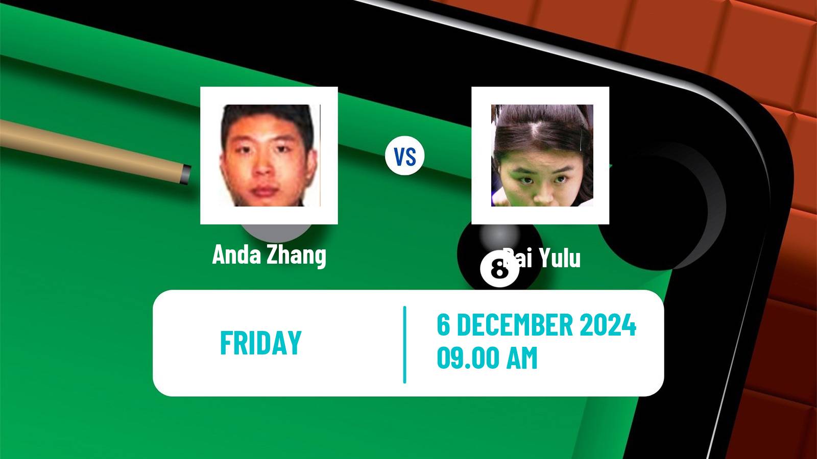 Snooker Snooker Shoot Out Anda Zhang - Bai Yulu