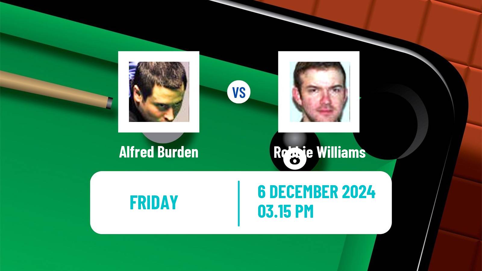 Snooker Snooker Shoot Out Alfred Burden - Robbie Williams