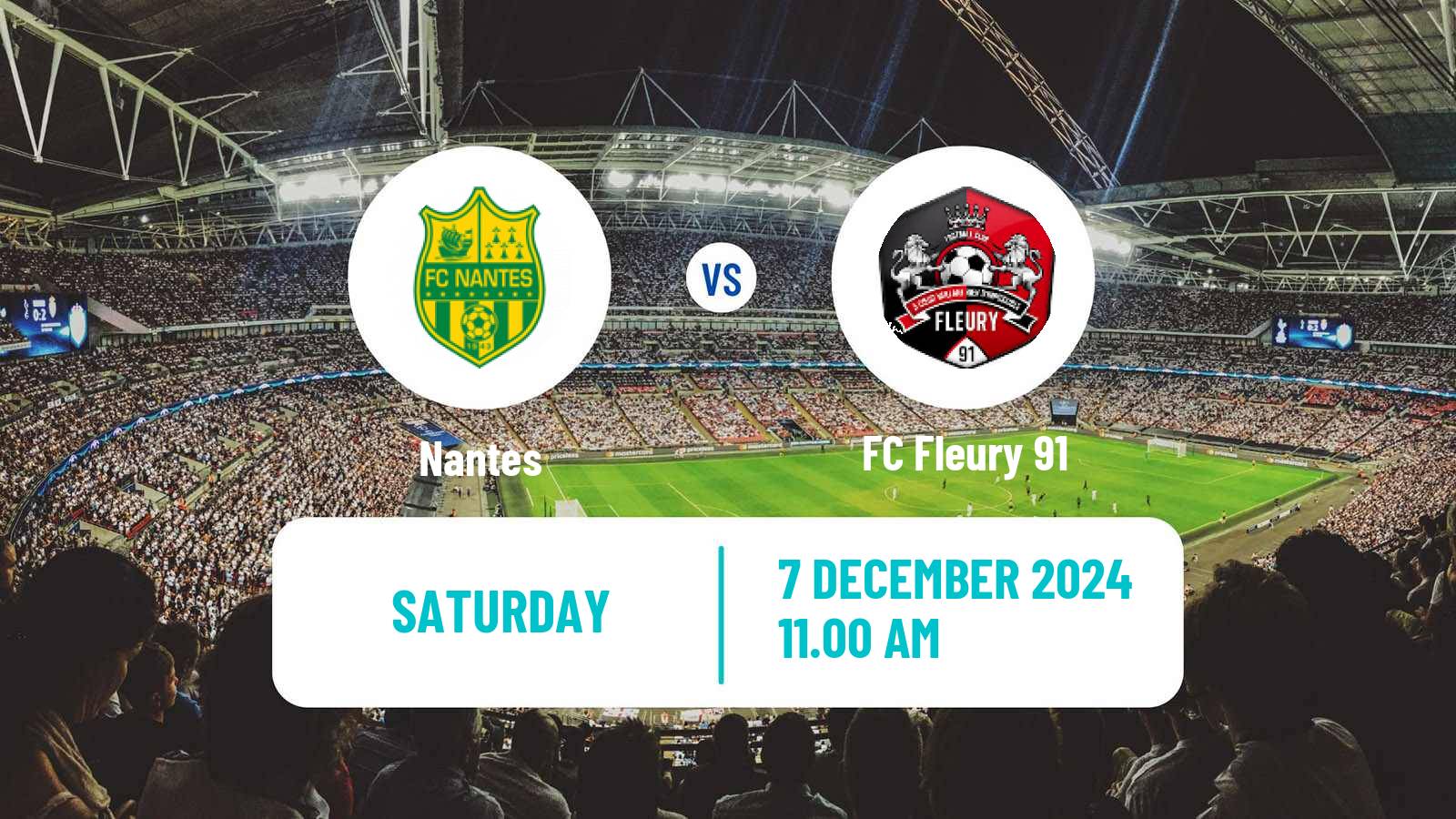 Soccer French Division 1 Women Nantes - Fleury 91