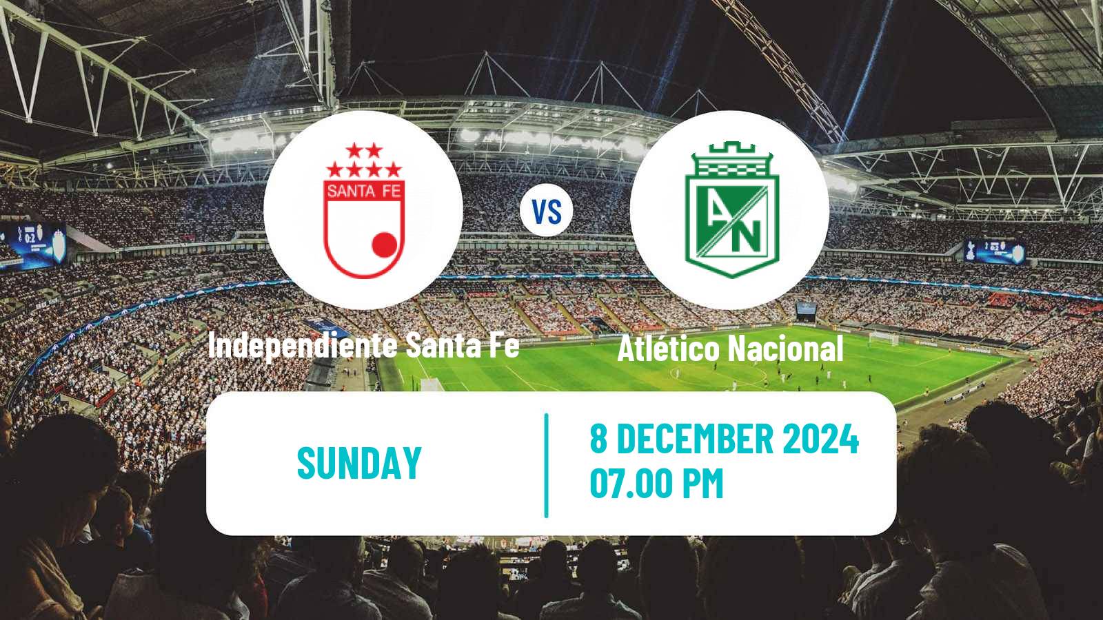 Soccer Colombian Primera A Independiente Santa Fe - Atlético Nacional