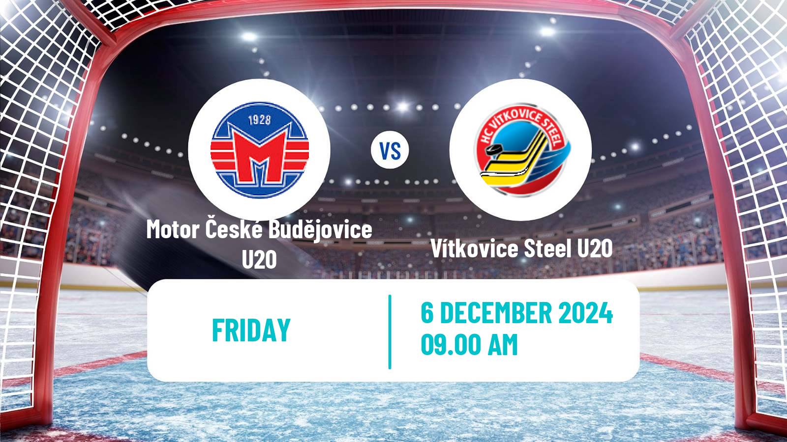 Hockey Czech ELJ Motor České Budějovice U20 - Vítkovice Steel U20