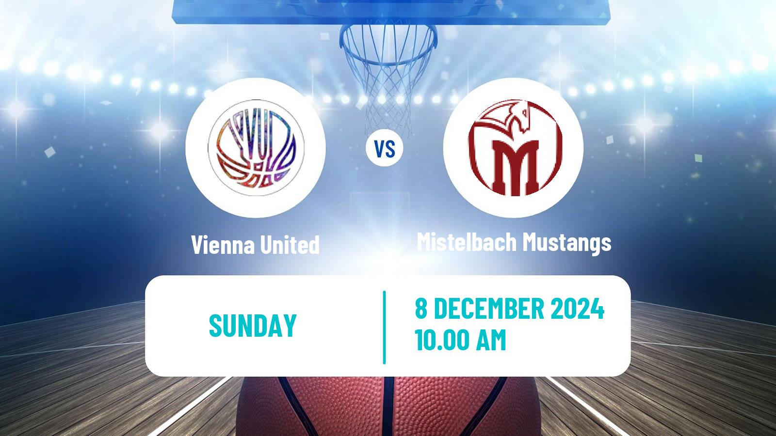 Basketball Austrian Zweite Liga Basketball Vienna United - Mistelbach Mustangs