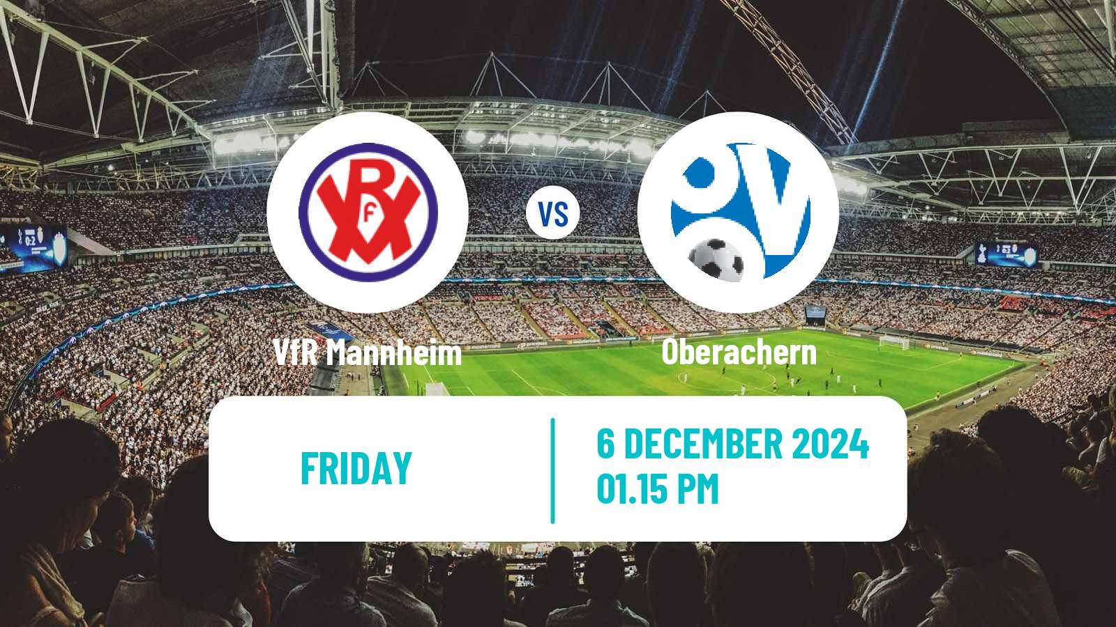 Soccer German Oberliga Baden-Württemberg VfR Mannheim - Oberachern