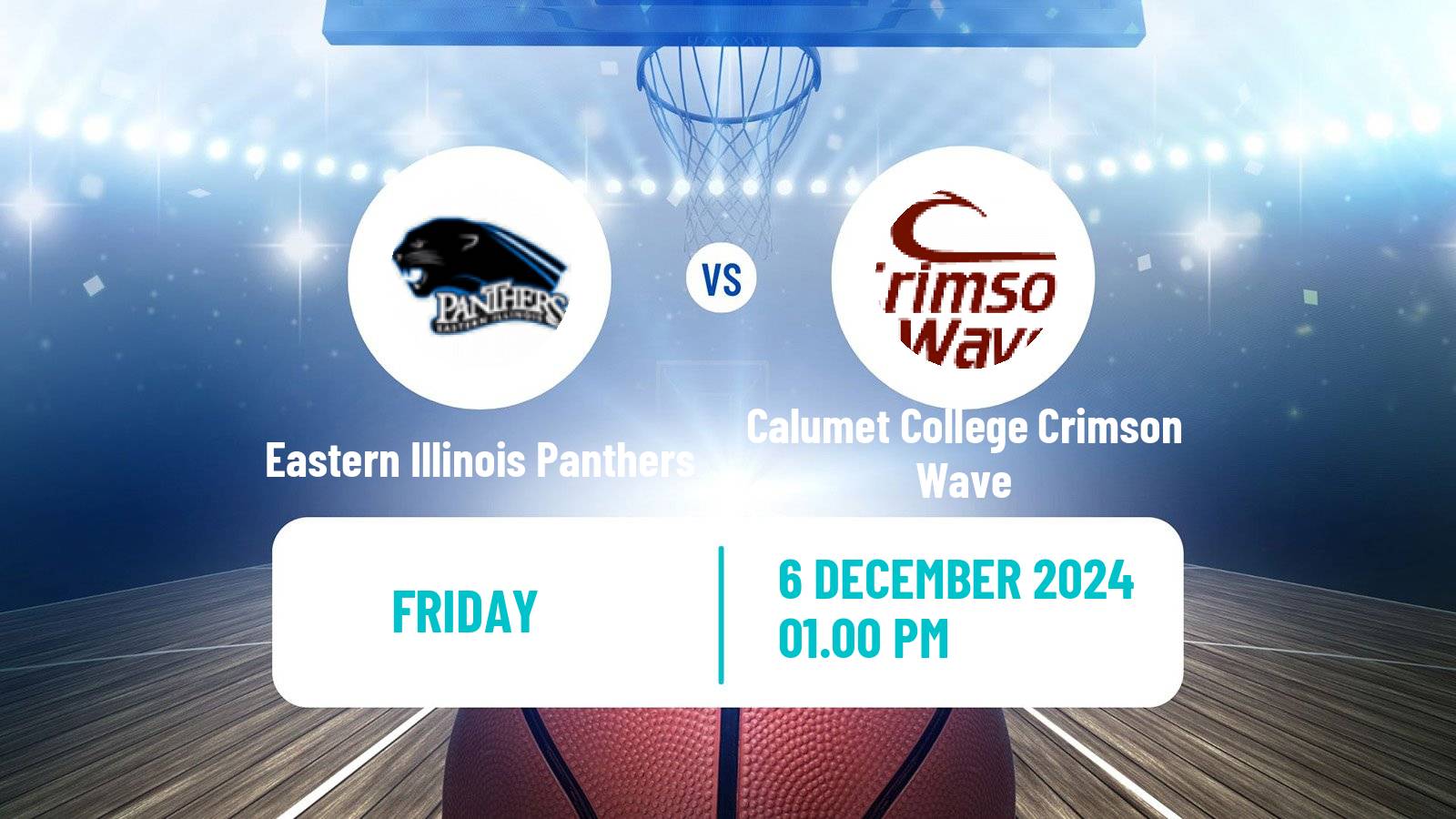 Basketball NCAA College Basketball Eastern Illinois Panthers - Calumet College Crimson Wave