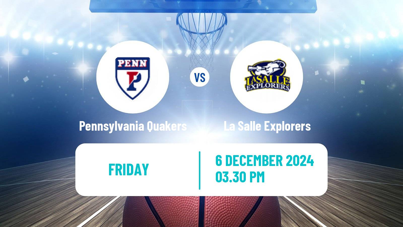 Basketball NCAA College Basketball Women Pennsylvania Quakers - La Salle Explorers