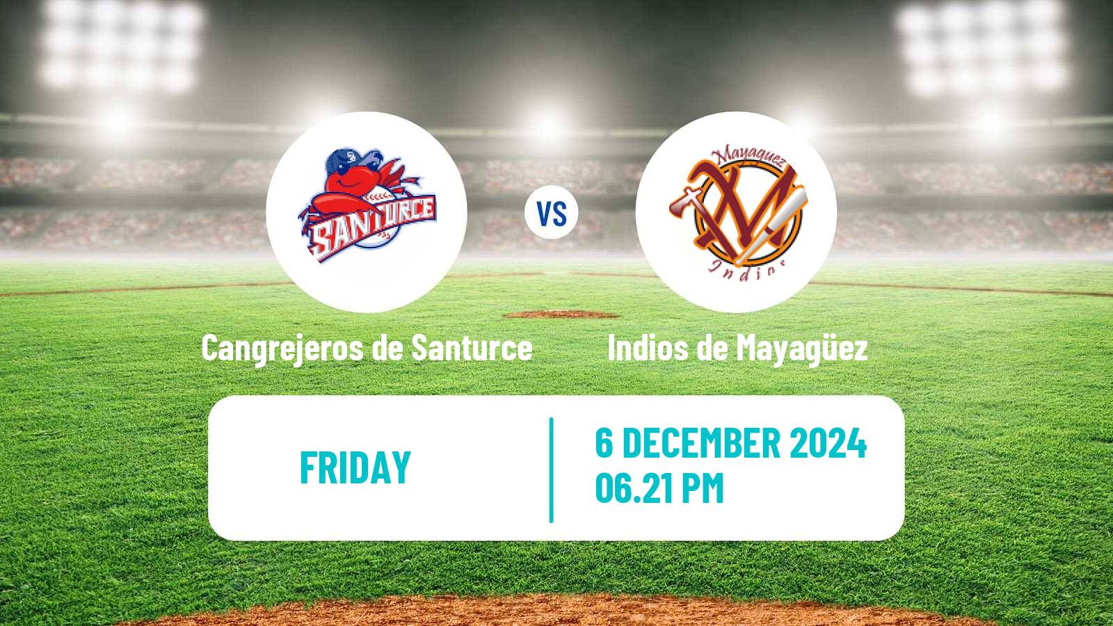 Baseball LBPRC Cangrejeros de Santurce - Indios de Mayagüez