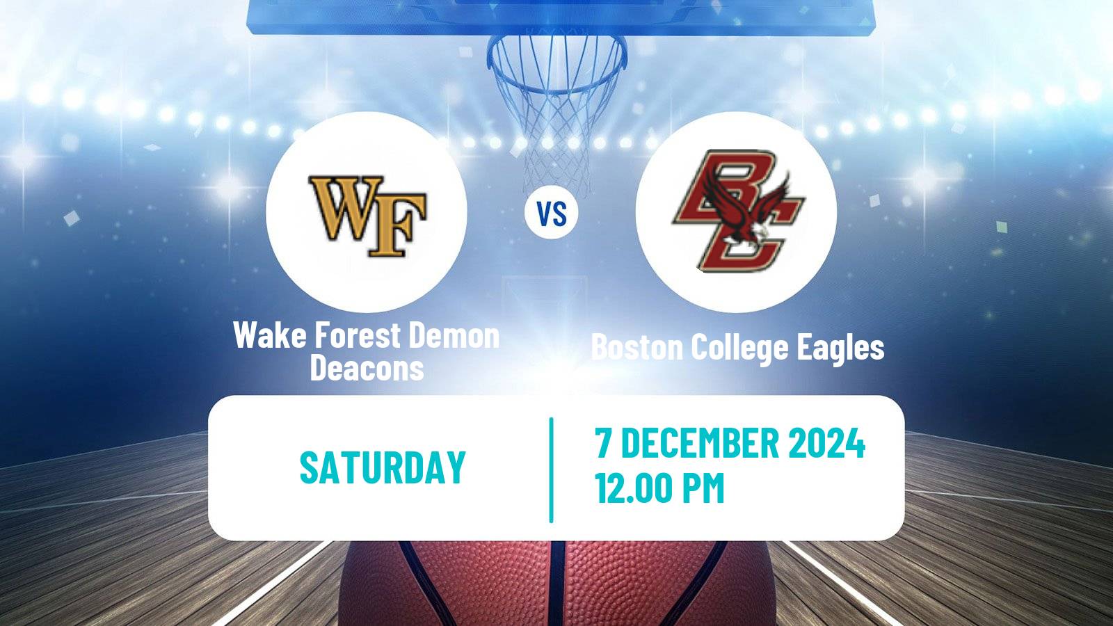 Basketball NCAA College Basketball Wake Forest Demon Deacons - Boston College Eagles