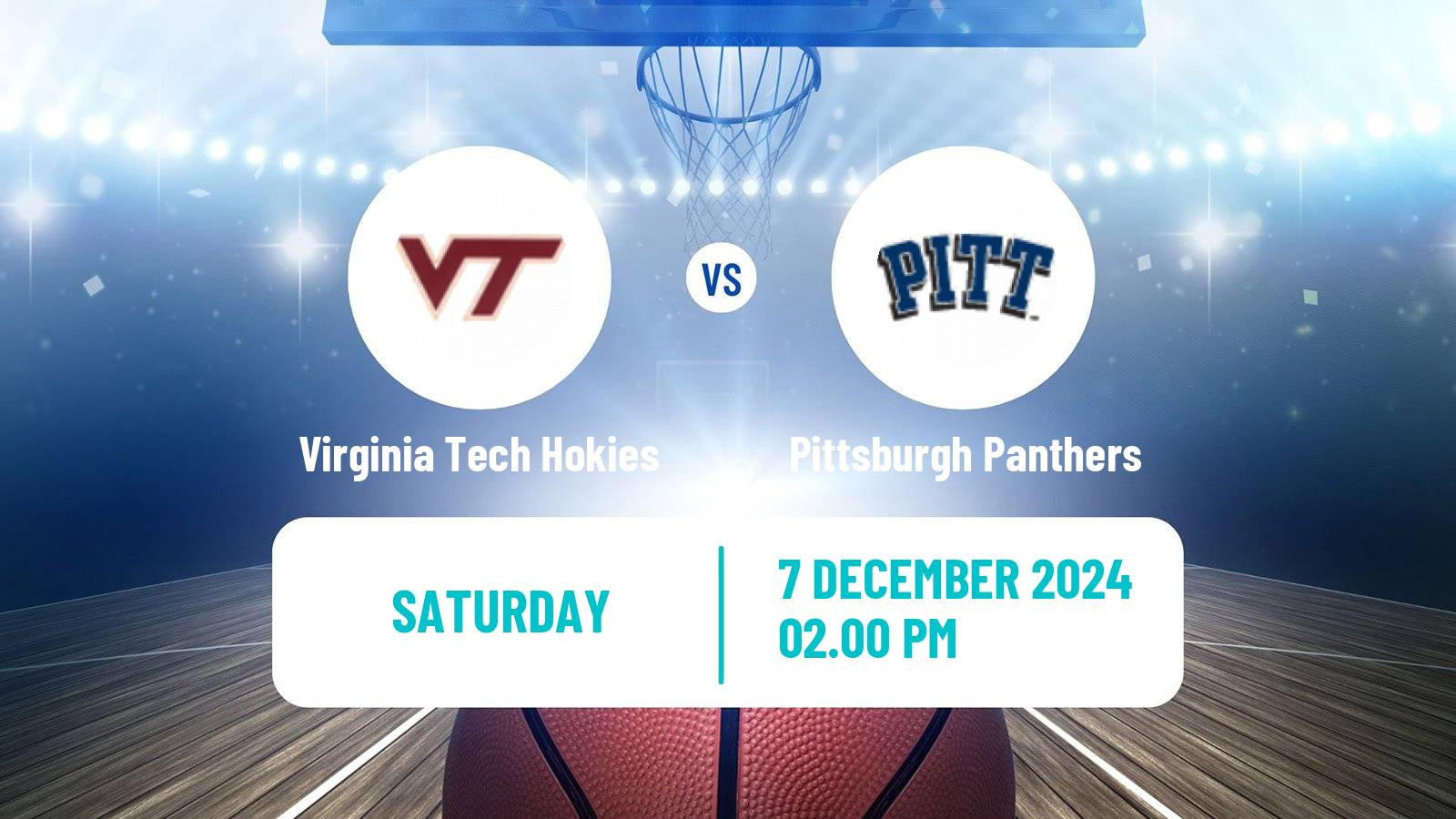 Basketball NCAA College Basketball Virginia Tech Hokies - Pittsburgh Panthers