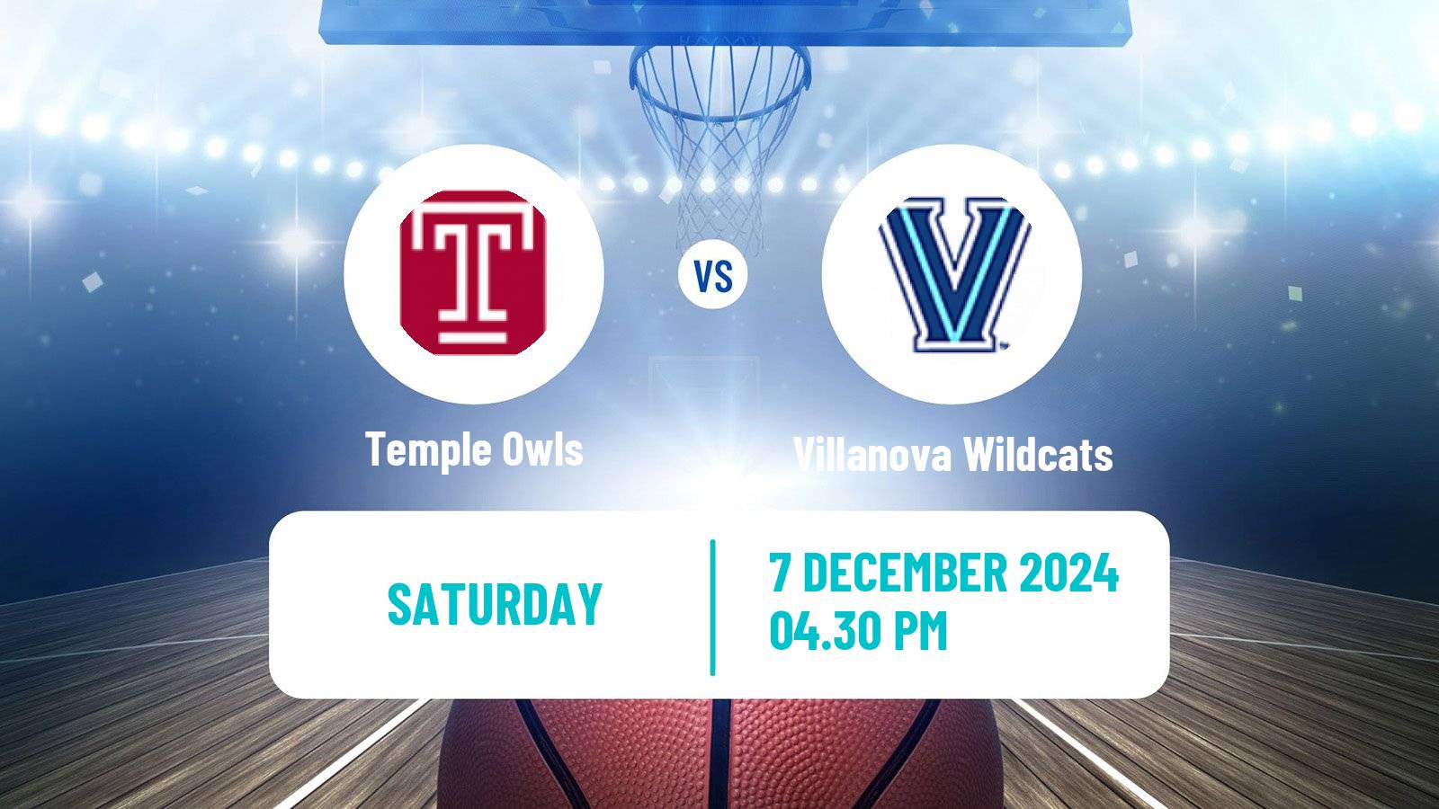 Basketball NCAA College Basketball Temple Owls - Villanova Wildcats