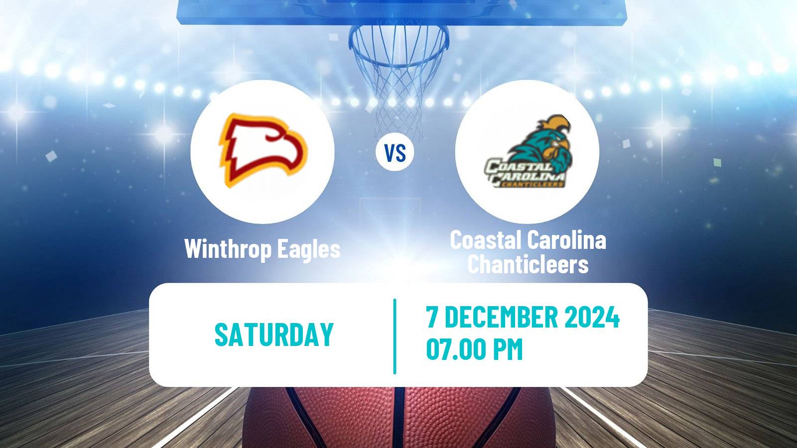 Basketball NCAA College Basketball Winthrop Eagles - Coastal Carolina Chanticleers