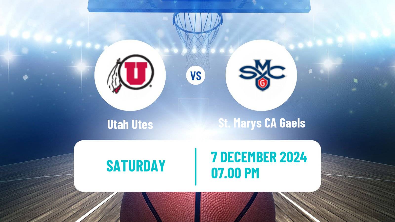 Basketball NCAA College Basketball Utah Utes - St. Marys CA Gaels