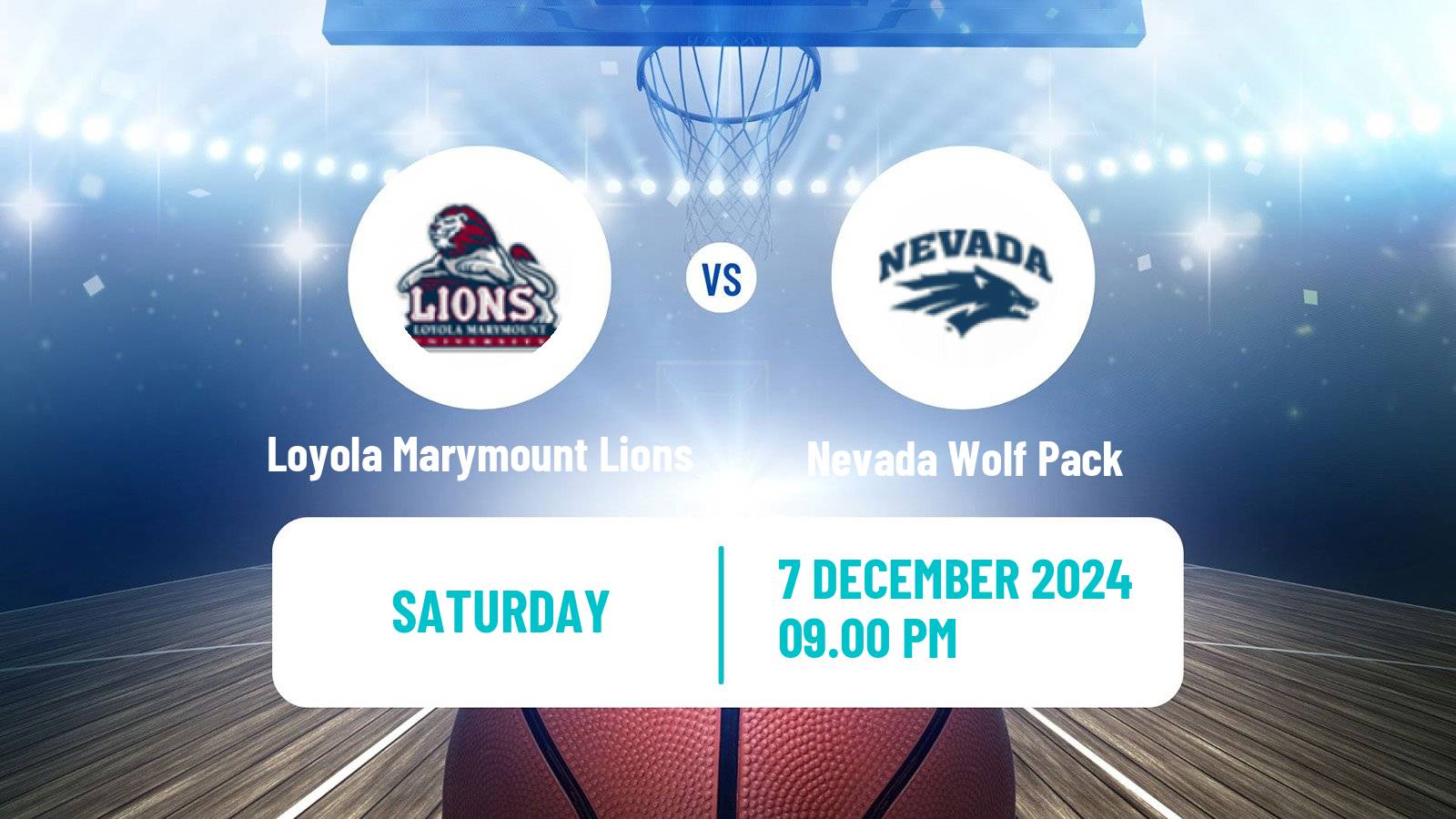 Basketball NCAA College Basketball Loyola Marymount Lions - Nevada Wolf Pack