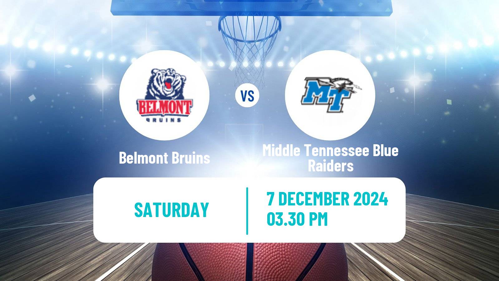 Basketball NCAA College Basketball Belmont Bruins - Middle Tennessee Blue Raiders