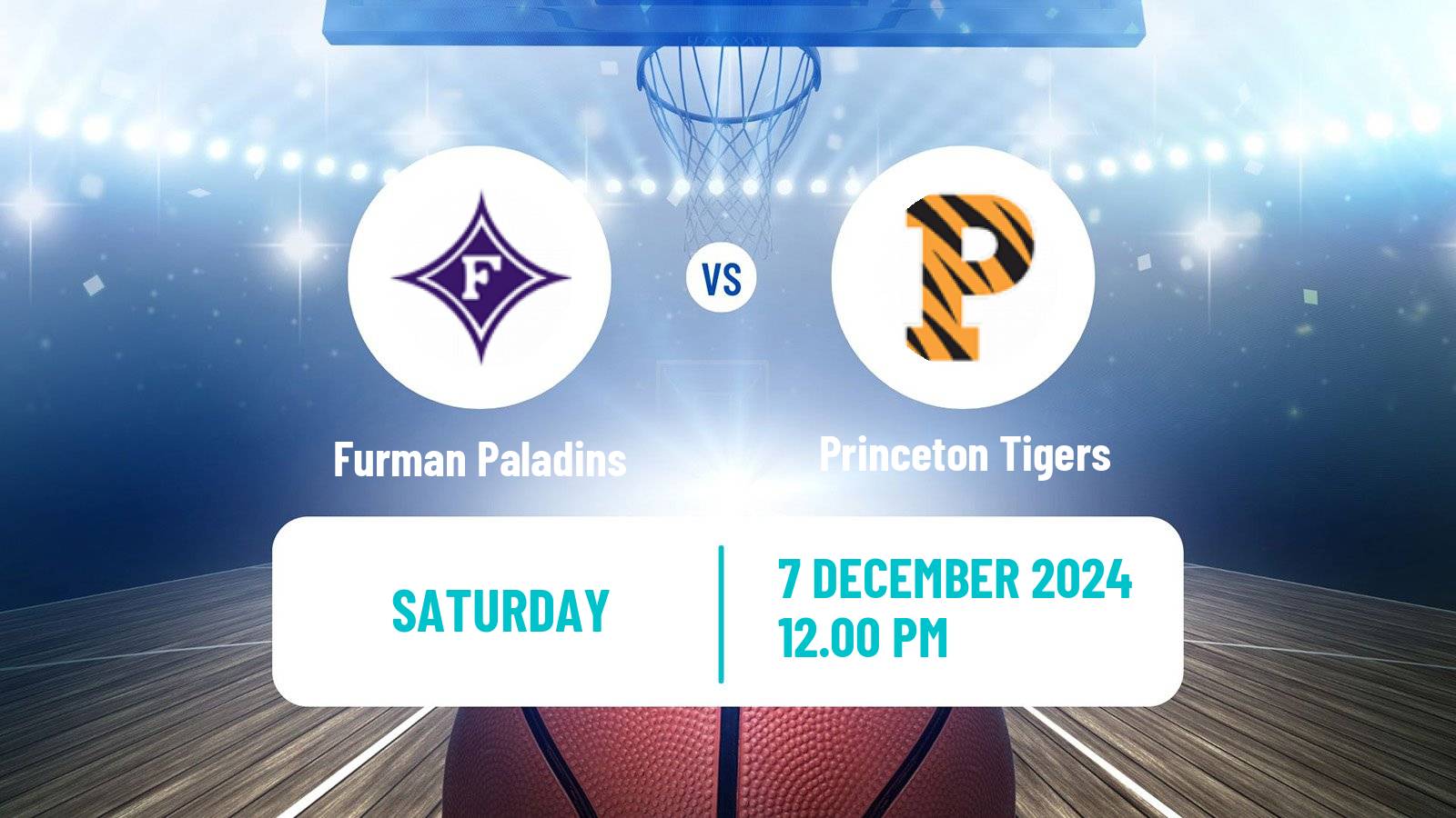 Basketball NCAA College Basketball Furman Paladins - Princeton Tigers