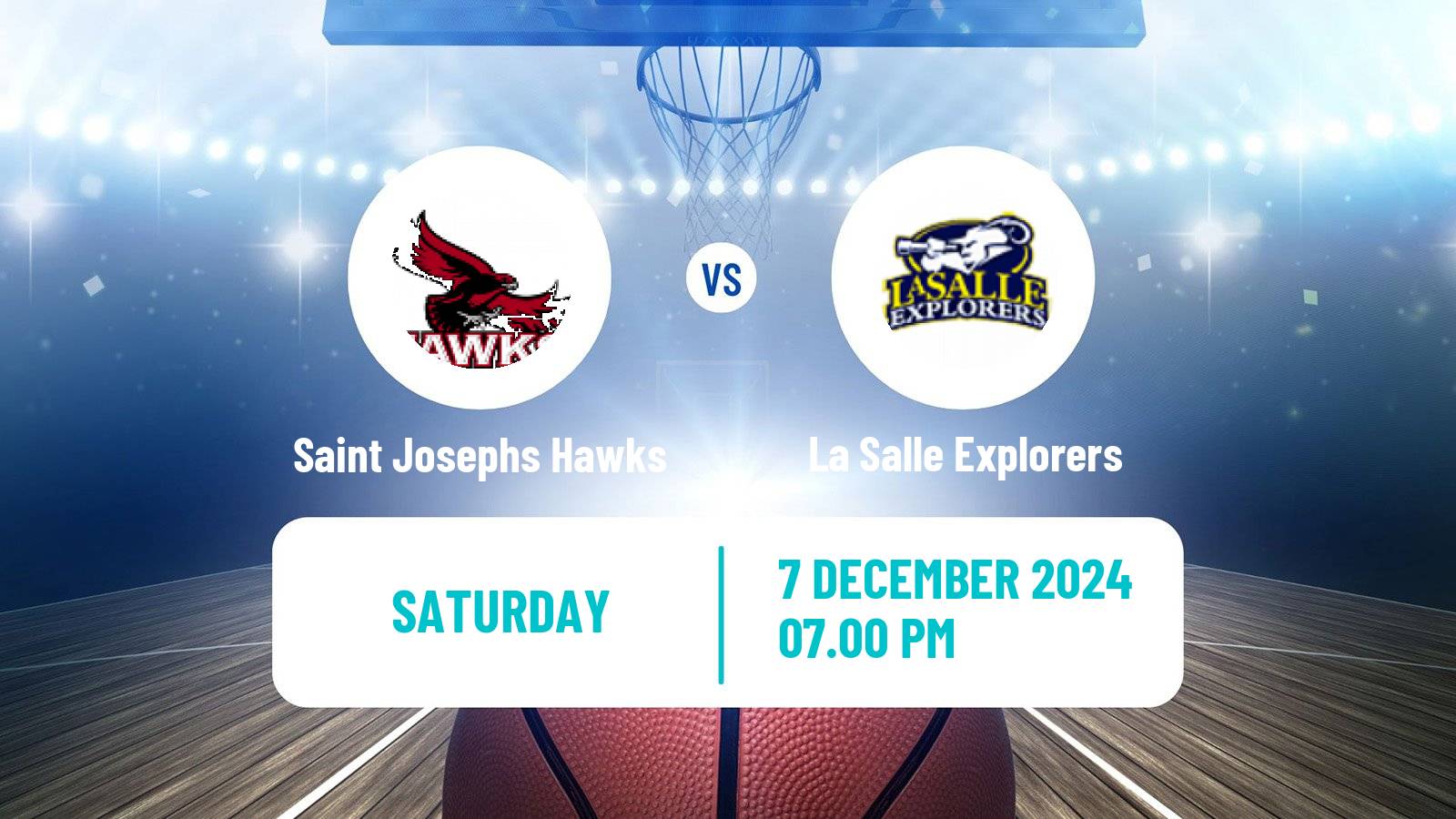 Basketball NCAA College Basketball Saint Josephs Hawks - La Salle Explorers