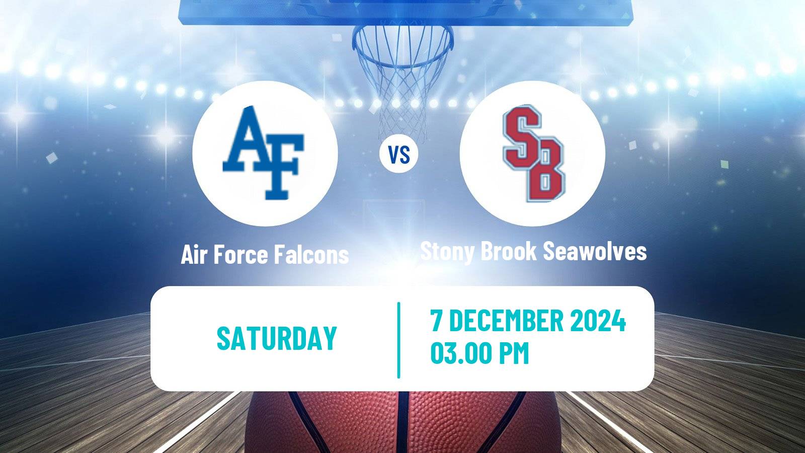 Basketball NCAA College Basketball Air Force Falcons - Stony Brook Seawolves