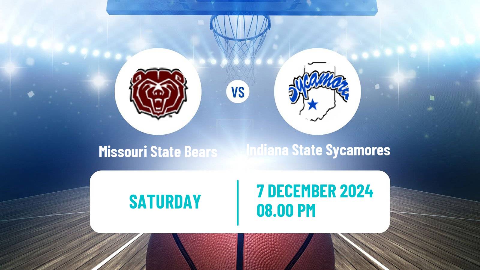 Basketball NCAA College Basketball Missouri State Bears - Indiana State Sycamores