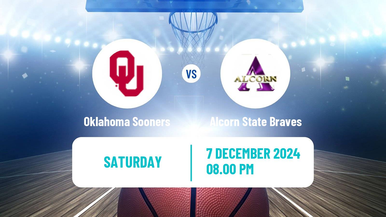 Basketball NCAA College Basketball Oklahoma Sooners - Alcorn State Braves