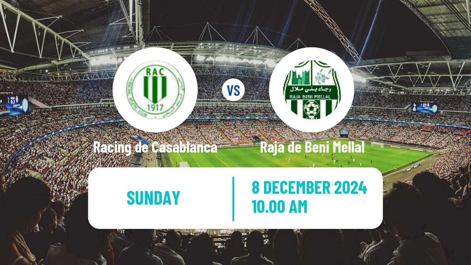 Soccer Moroccan Botola 2 Racing de Casablanca - Raja de Beni Mellal