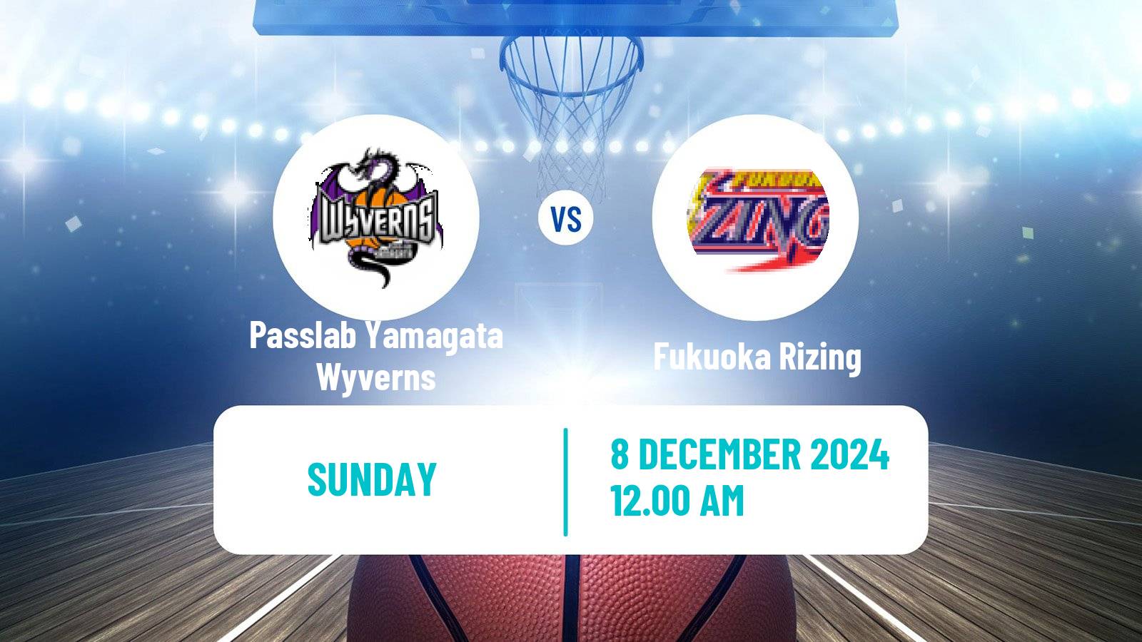 Basketball Japan B2 League Basketball Passlab Yamagata Wyverns - Fukuoka Rizing