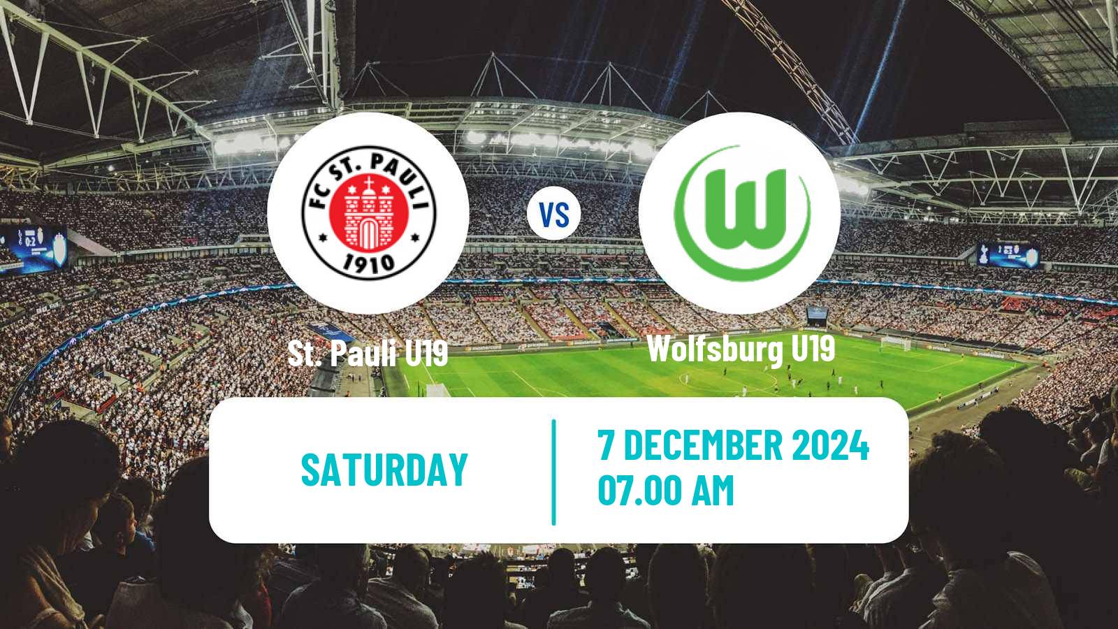 Soccer German DFB Youth League St. Pauli U19 - Wolfsburg U19