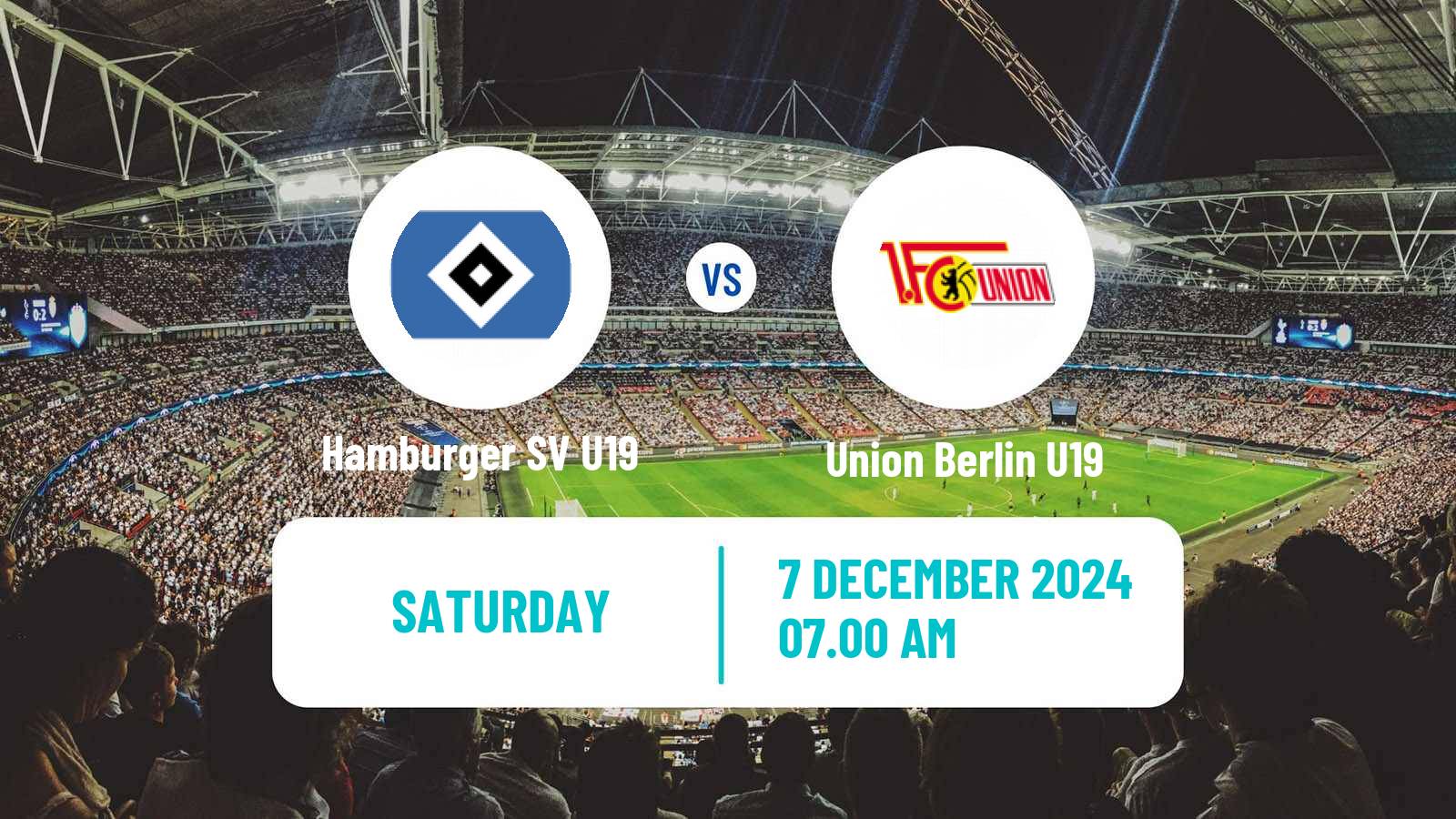 Soccer German DFB Youth League Hamburger SV U19 - Union Berlin U19