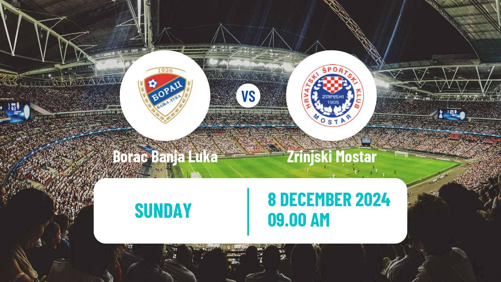 Soccer Bosnian Premier League Borac Banja Luka - Zrinjski Mostar