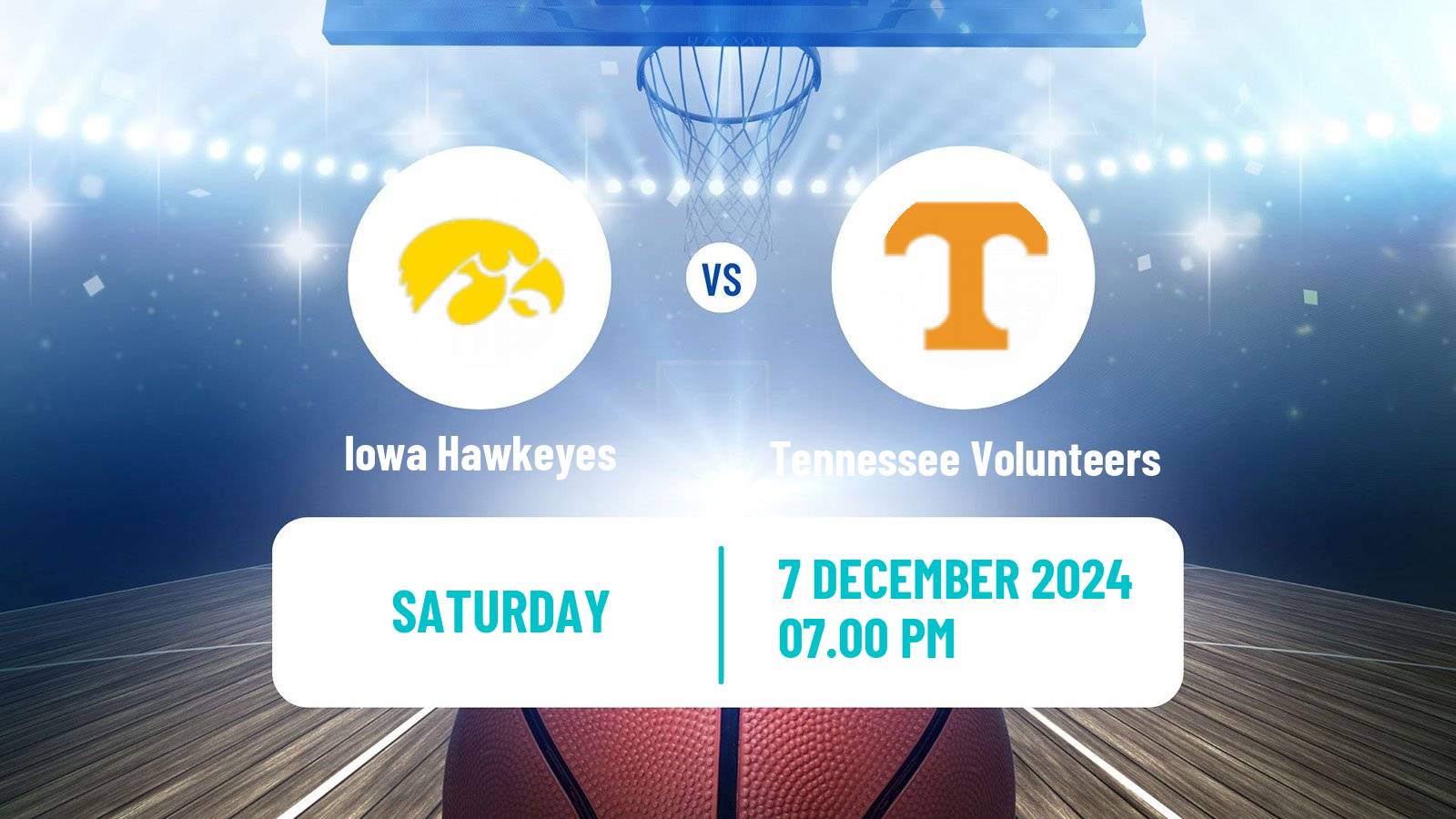 Basketball NCAA College Basketball Women Iowa Hawkeyes - Tennessee Volunteers