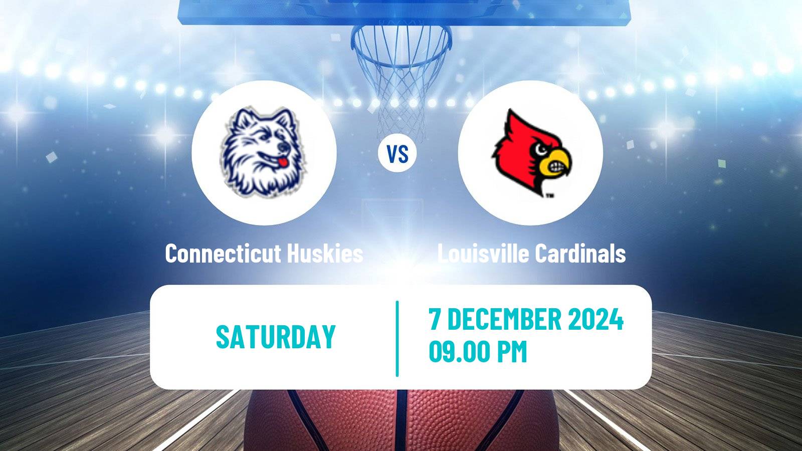 Basketball NCAA College Basketball Women Connecticut Huskies - Louisville Cardinals