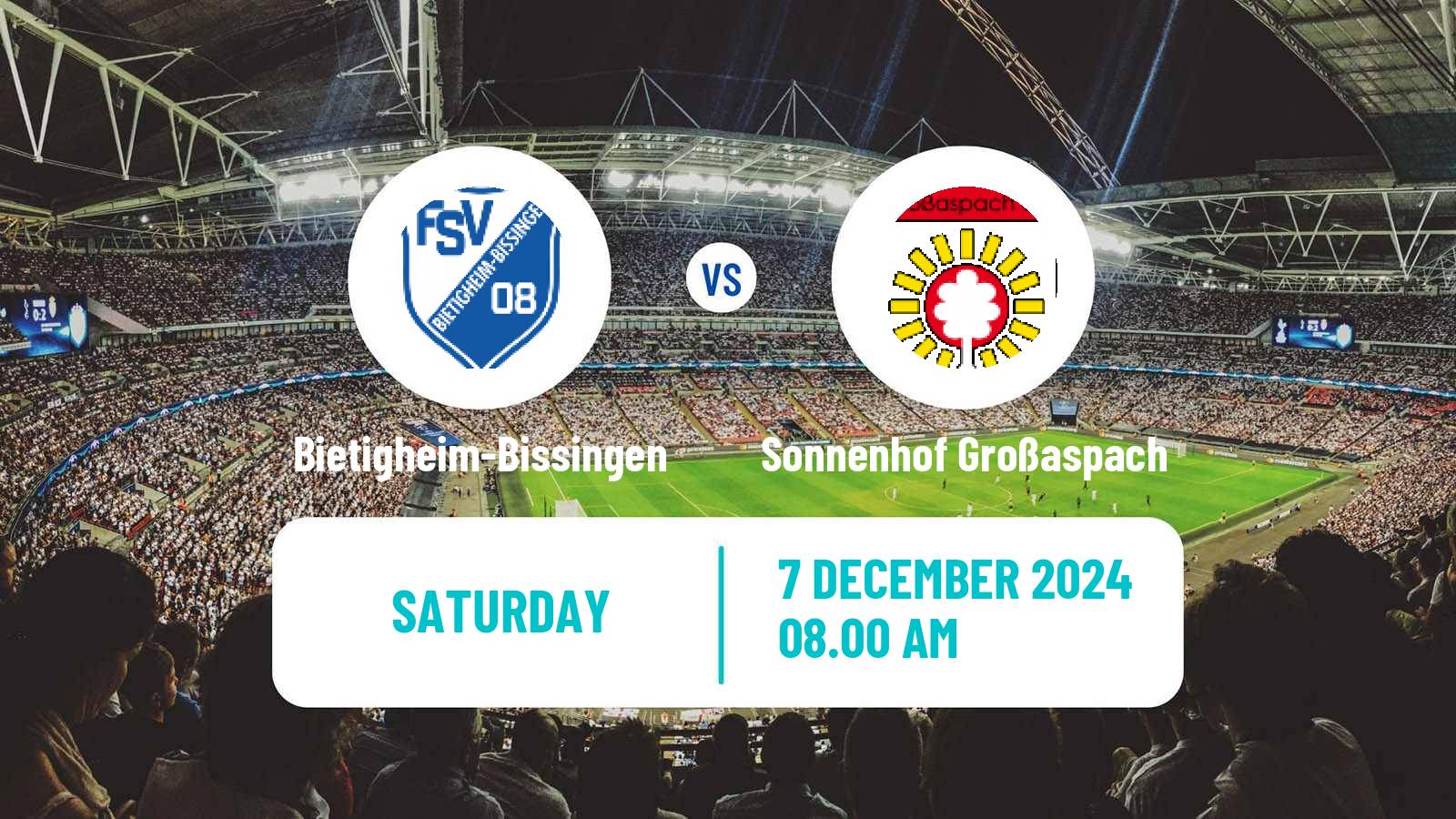 Soccer German Oberliga Baden-Württemberg Bietigheim-Bissingen - Sonnenhof Großaspach