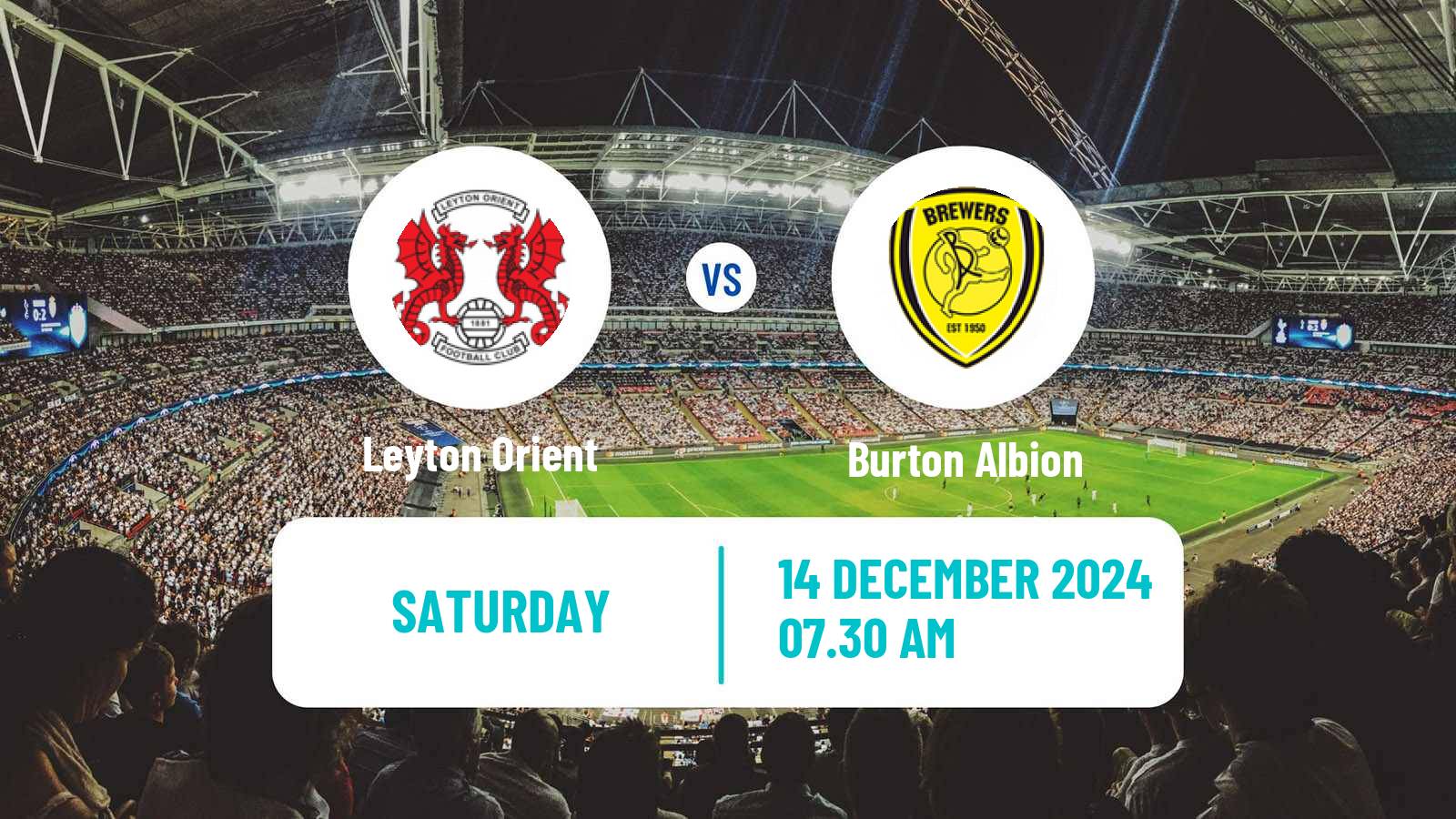 Soccer English League One Leyton Orient - Burton Albion