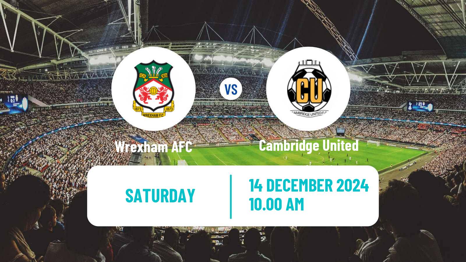 Soccer English League One Wrexham - Cambridge United