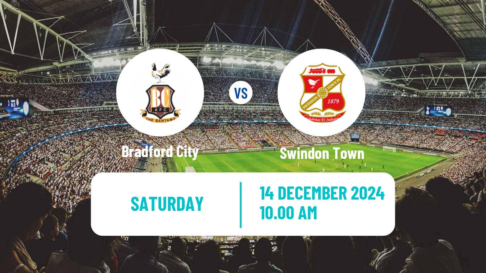 Soccer English League Two Bradford City - Swindon Town