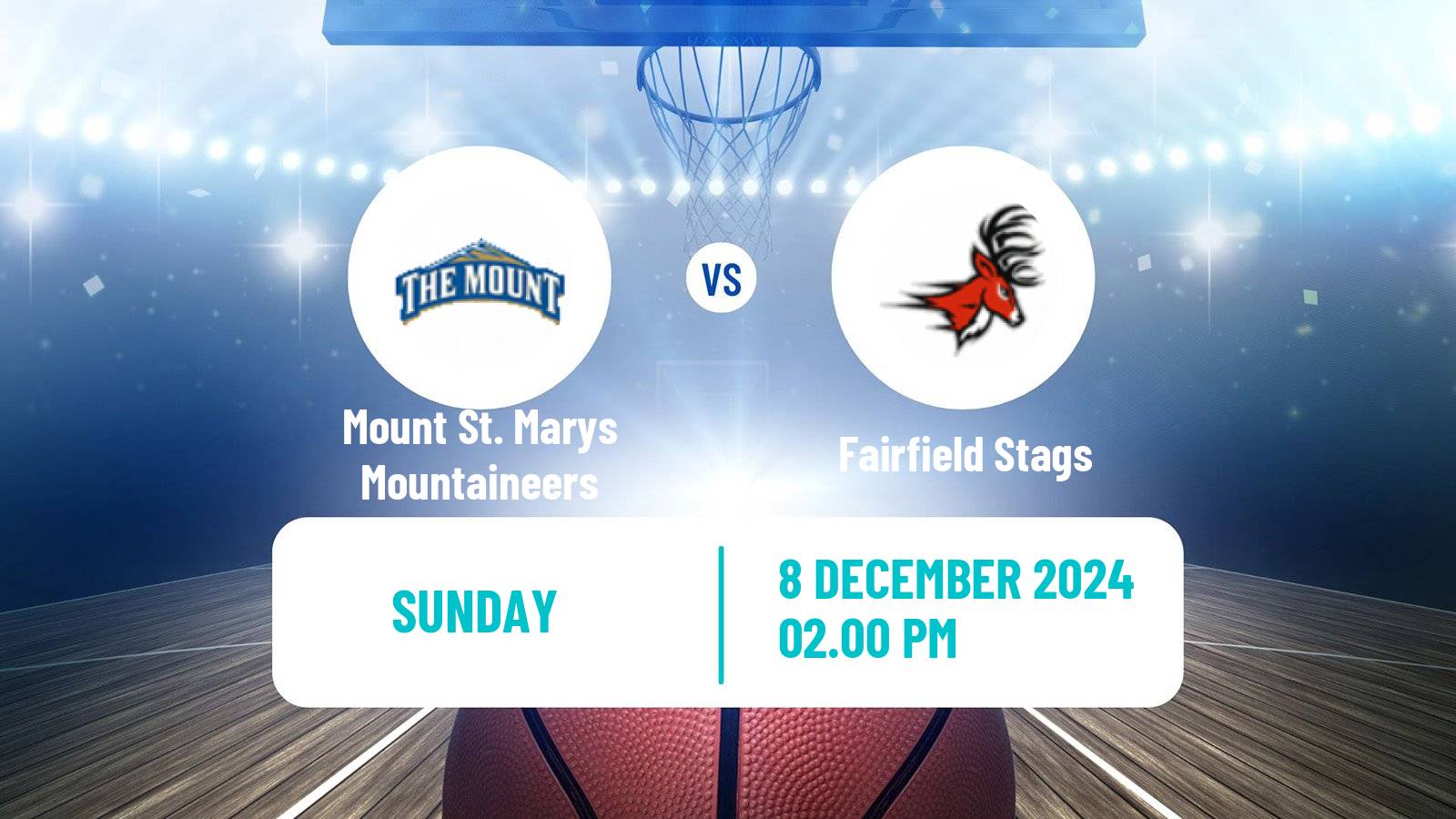 Basketball NCAA College Basketball Mount St. Marys Mountaineers - Fairfield Stags