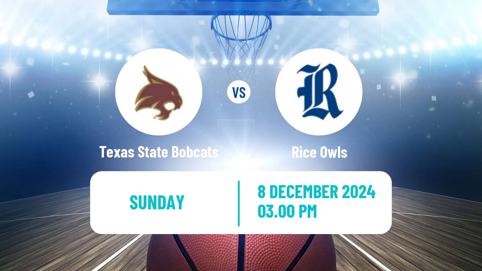 Basketball NCAA College Basketball Texas State Bobcats - Rice Owls