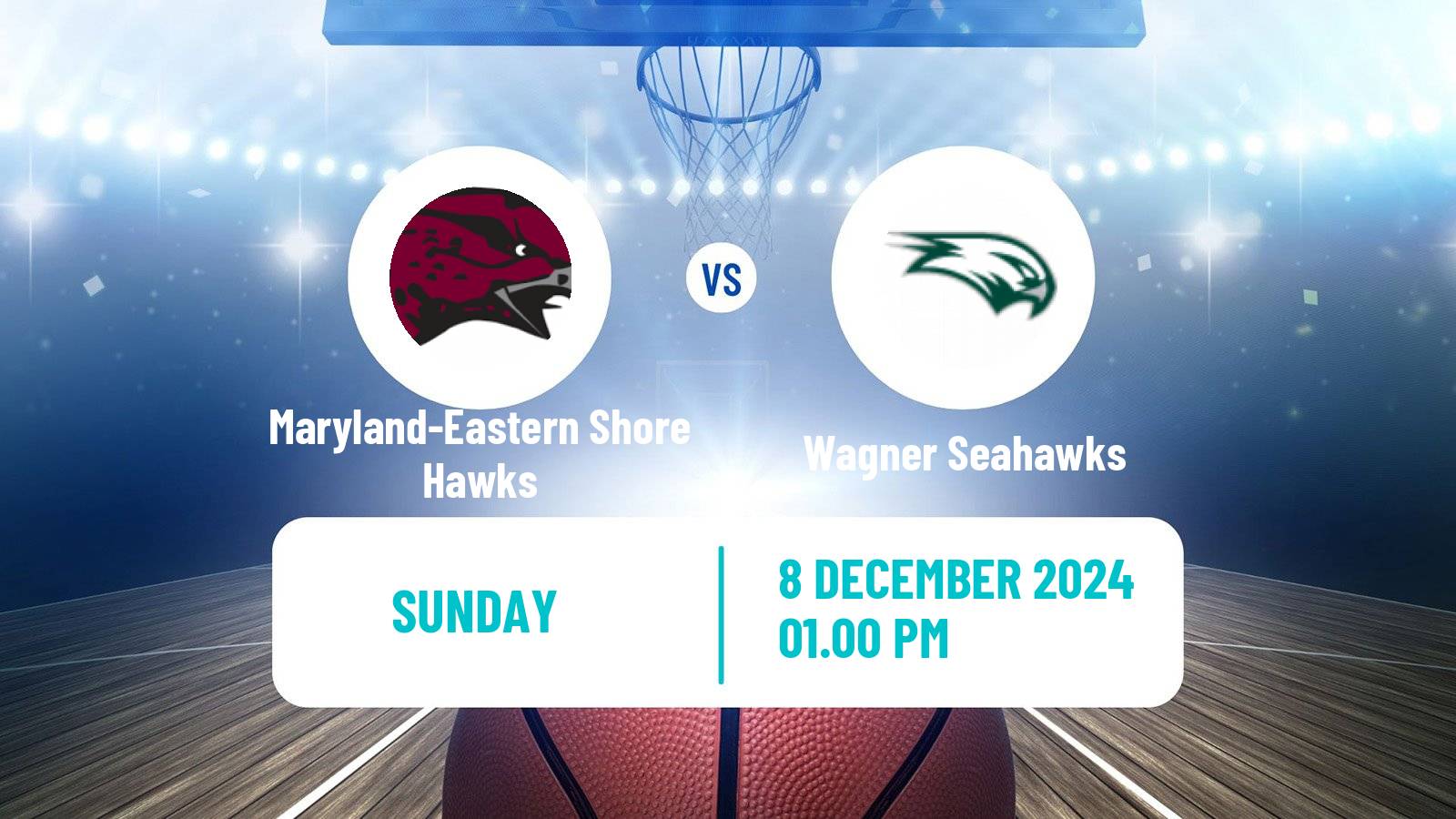 Basketball NCAA College Basketball Maryland-Eastern Shore Hawks - Wagner Seahawks