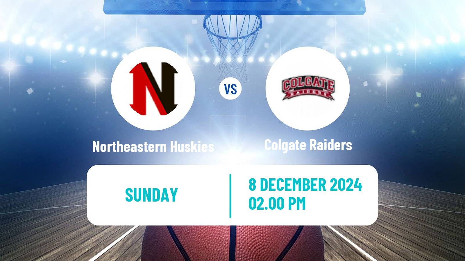 Basketball NCAA College Basketball Northeastern Huskies - Colgate Raiders